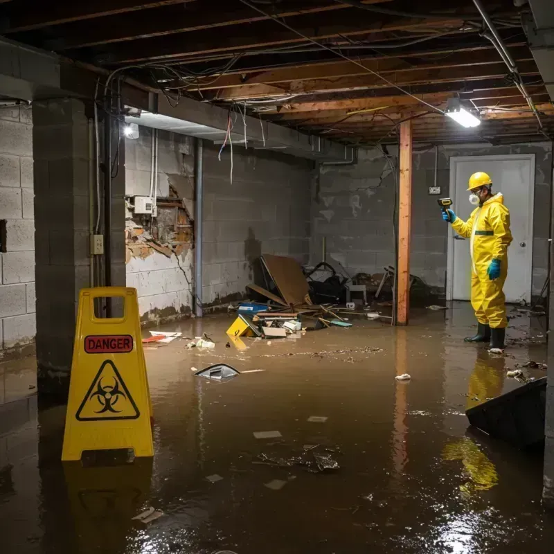 Flooded Basement Electrical Hazard in Mansfield, MO Property